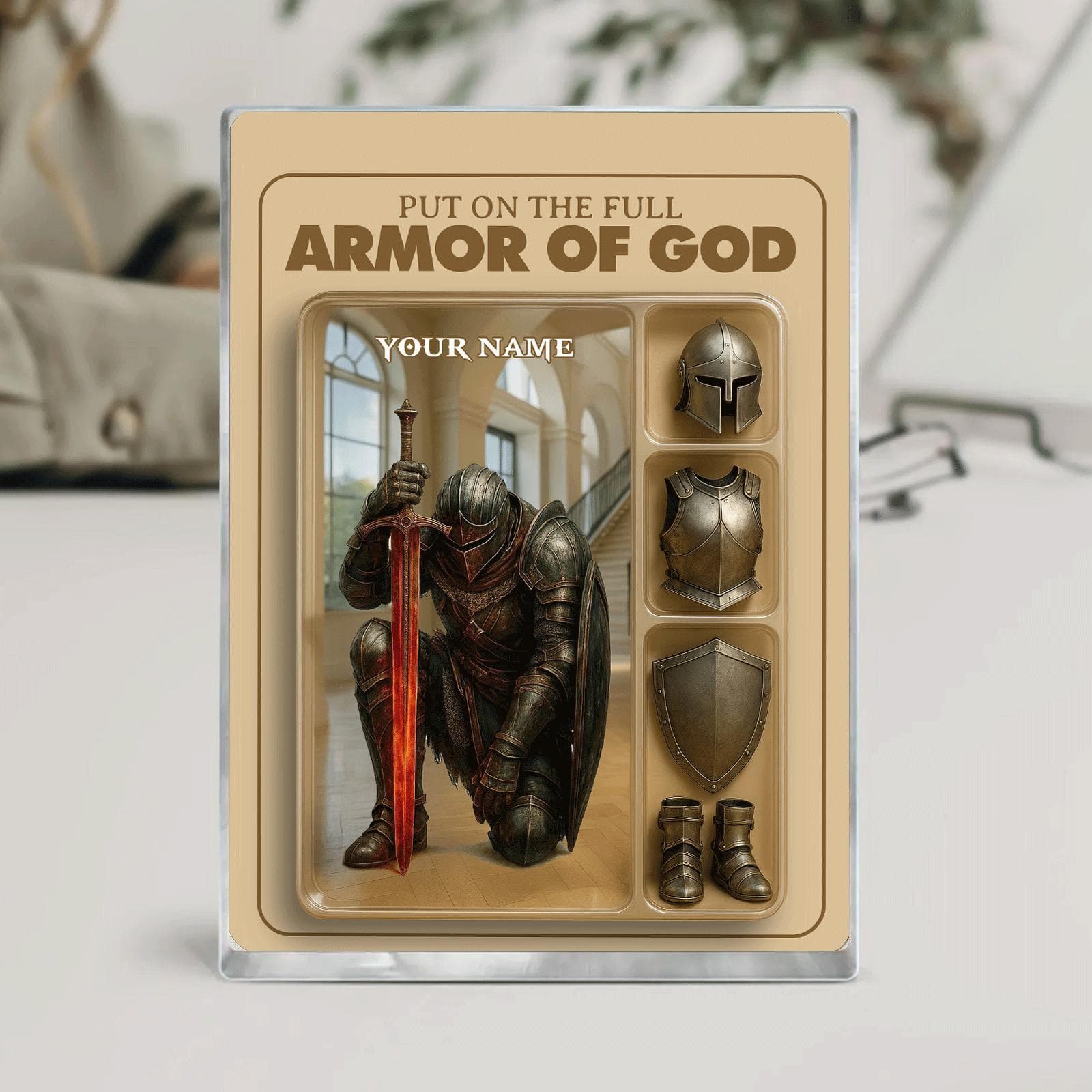 3D acrylic creative new product pen knight medieval knight pen holder mobile phone holder dual-use ready stock wholesale gift