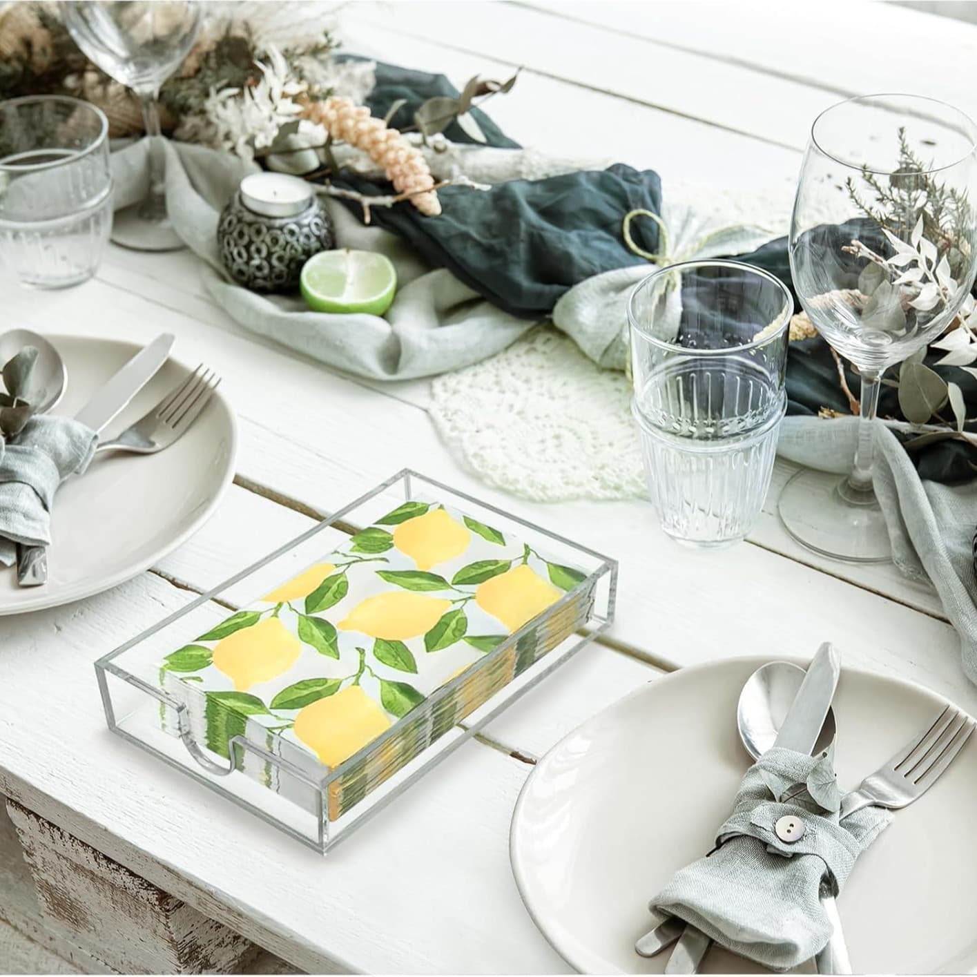 Acrylic Tissue Box Transparent Storage Rectangular Creative Kitchen Dining Table Tissue Organizer Source Factory Wholesale