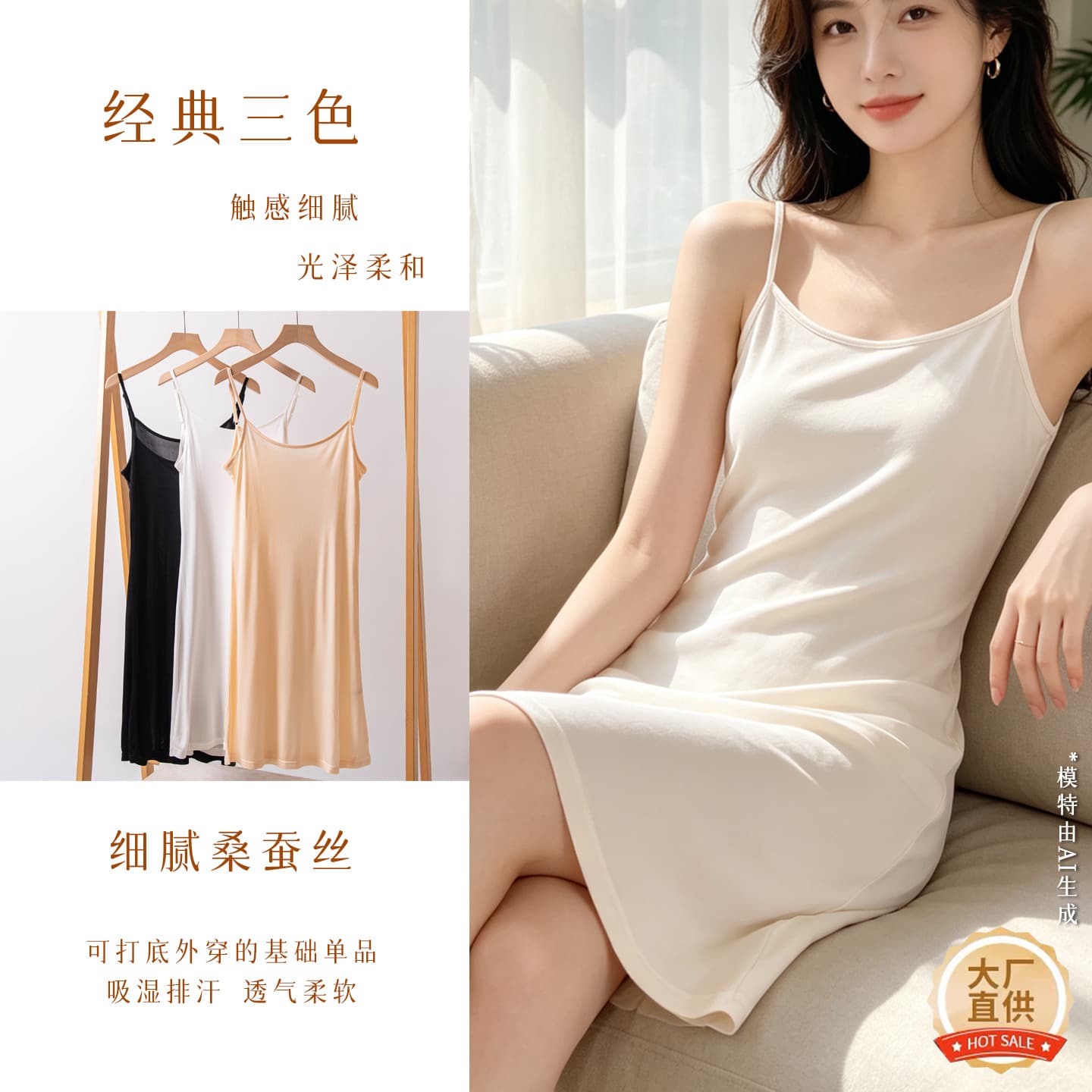 Silk Nightgown Long Thin Round Neck Long Dress Mulberry Silk Loungewear Pajamas Lazy Style Luxury New