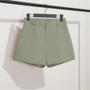 Women's High-Waist Wide-Leg Loose-Fit Black Shorts, Korean Style A-Line, Slimming, Spring/Summer/Fall 2025 New Arrival