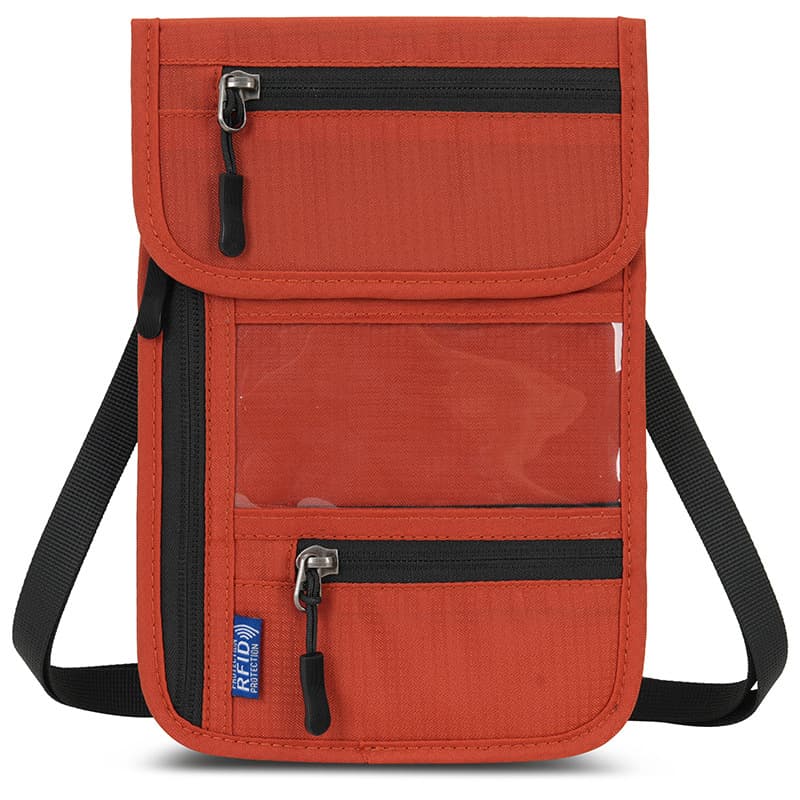 Cross-border Travel Passport Protector RFID Anti-theft Card Holder Neck Passport Case Document Organizer