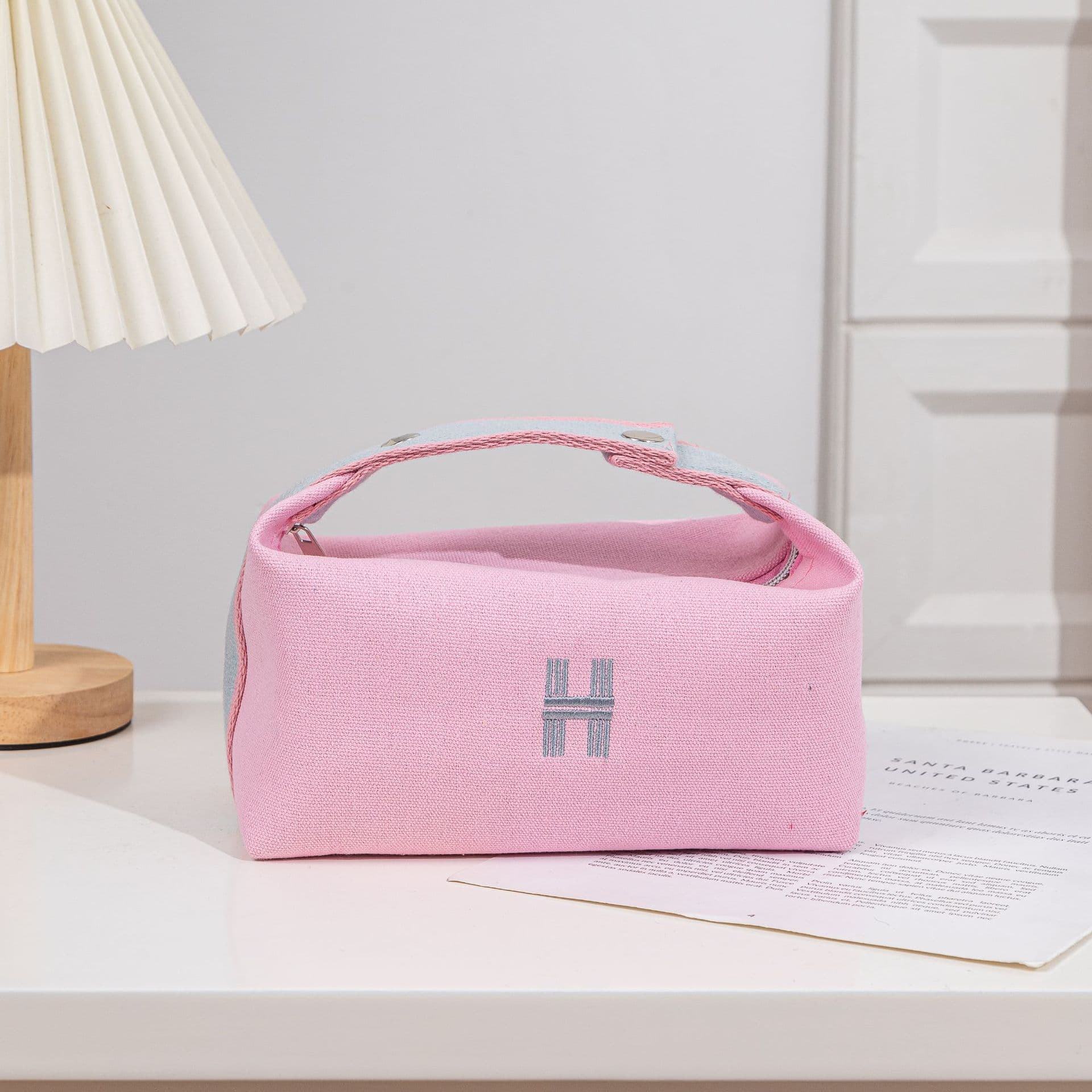 Cross-border Canvas Handbag Cosmetic Bag for Women, Premium Large Capacity Multi-functional Travel Storage Toiletry Bag with Zipper