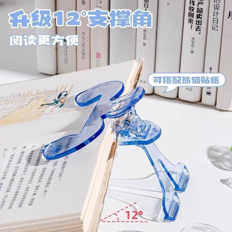 Large Transparent Book Clips with Lid - Stand-up Memo Holders, Thick Book Fixators for 12° Notebooks