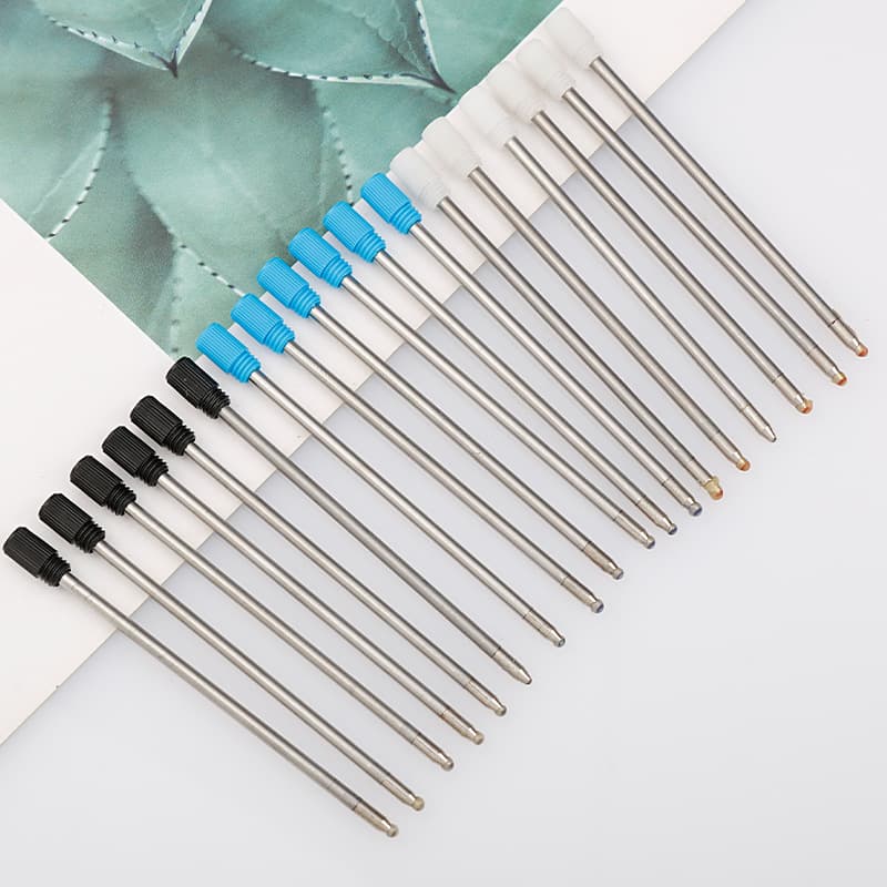 Small Pen Refills Round Ballpoint Short Crystal Pen 70mm Metal Replacement Refills Compact Office Culture