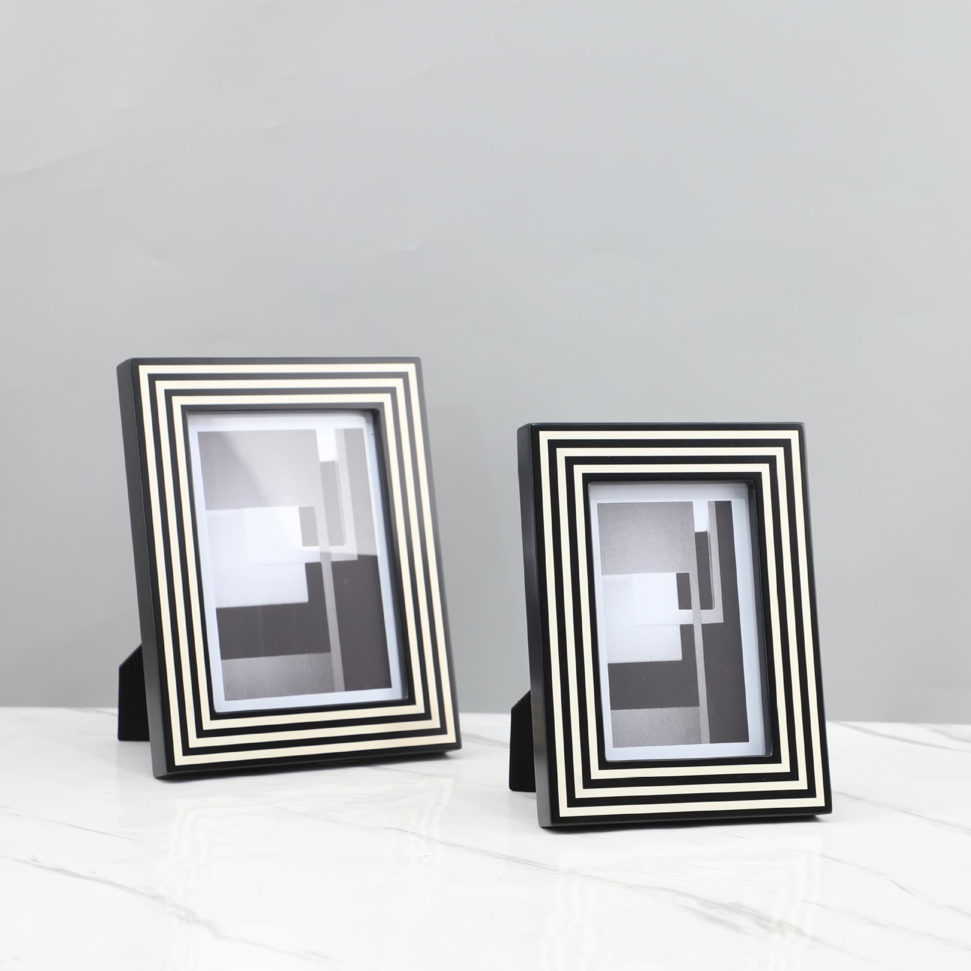 Modern Minimalist Wooden Line Photo Frame Ornament, Showroom Dresser Bedroom Entryway Office Home Decoration