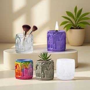 Yindian Renaissance Series Cement Plaster Cup Mold DIY Resin Storage Cup Flower Pot Decoration Silicone Mold