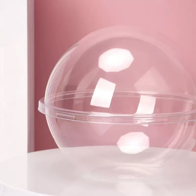PET Christmas Crystal Mousse Cake Transparent Round Ball Packaging Box Coconut Egg Fruit Bowl Ice Jelly Poke Bowl