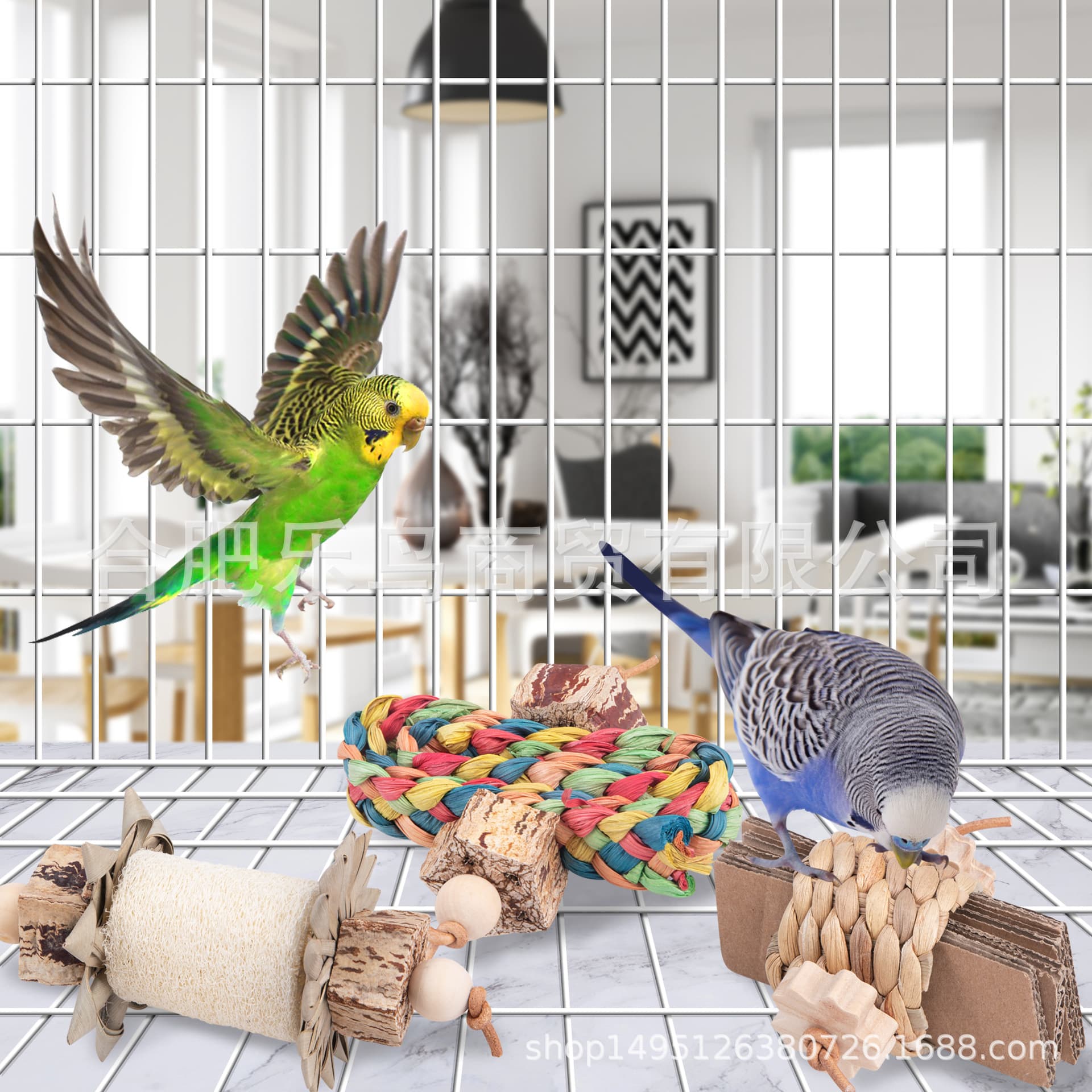 Parrot Toy Bird Supplies Desktop Toy Chew Toy Foot Toy Loofah Palm Leaf Toy In Stock