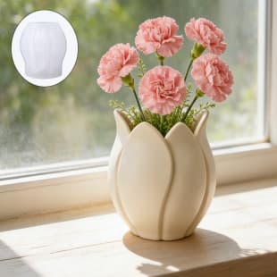 Yindian DIY Resin Mold Aromatherapy Candle Cup Vase Storage Silicone Mold Tulip Flower Plaster Cup Mold
