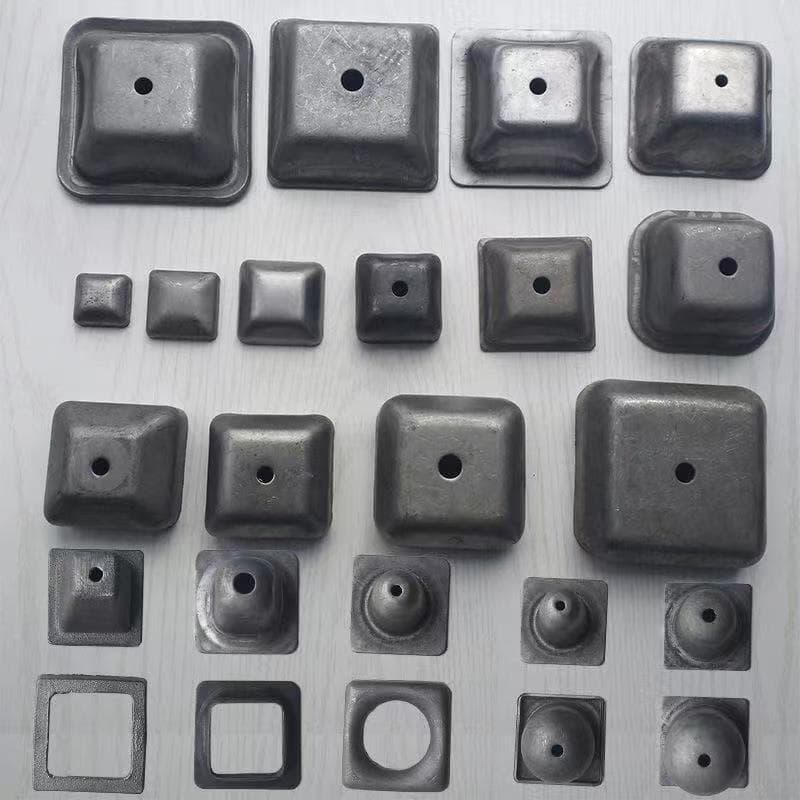 Single foot socket square tube ground feet, turnover box iron box stacking frame foot cups, top cover end caps, foot cup pallet feet