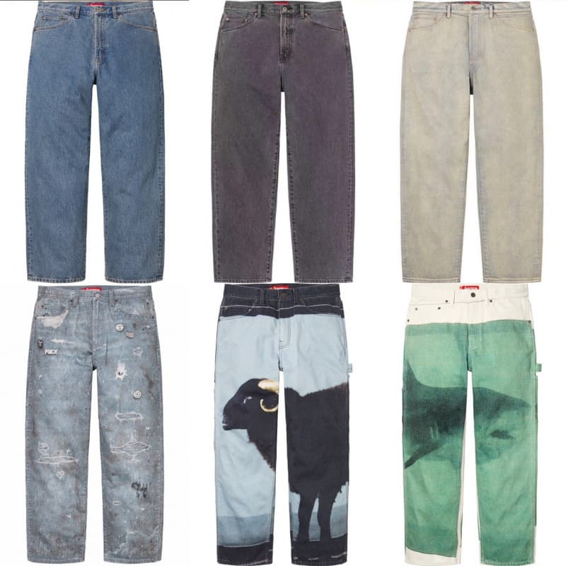 High Quality Supreme 25 Streetwear Jeans Pants 3D Digital Print Loose Fit Denim Trousers