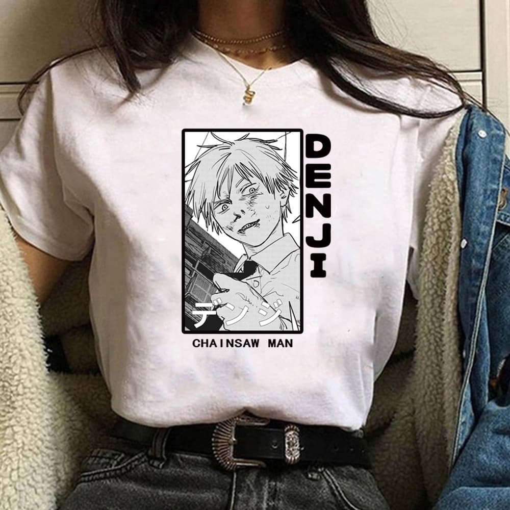 Chainsaw man Denji? Makima Chainsaw Man printed black short-sleeved T-shirt for men and women