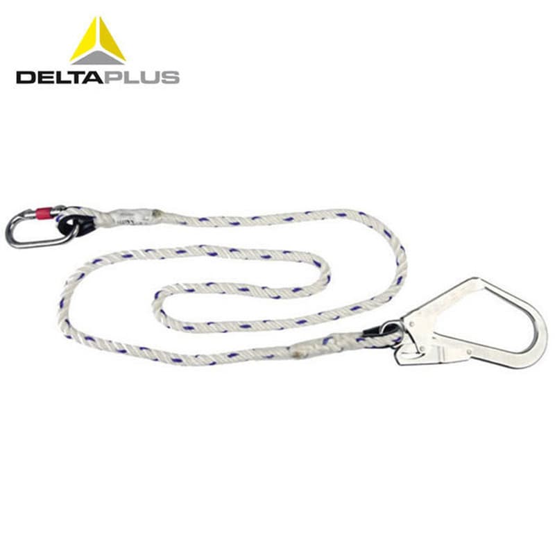 Delta 503320 Fall Protection Safety Rope for High-Altitude Work with Large and Small Hooks, 2m
