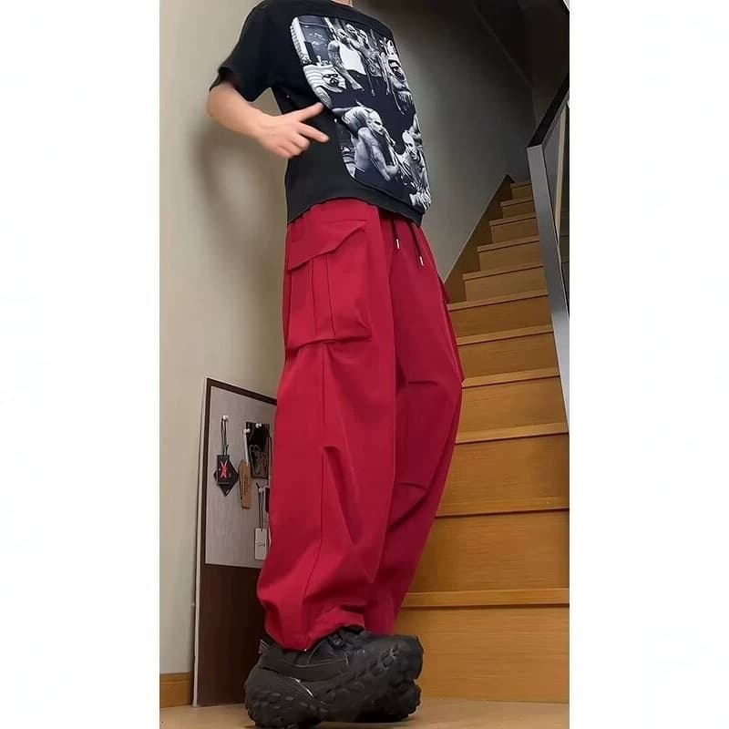 Factory direct sales functional paratrooper overalls men's quick-drying pleated handsome high-end pants casual straight-leg assault pants