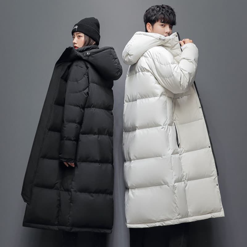 2025 new women's down jacket same style as Central Academy of Drama uniform couple long knee-length thickened Korean version loose warm trendy