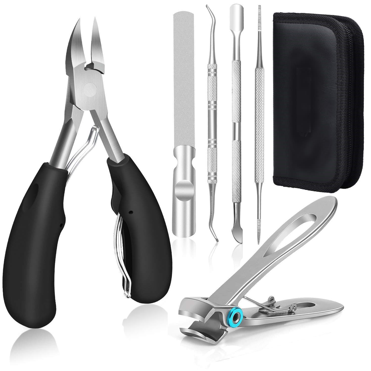 Amazon Stainless Steel Resin Handle Eagle-Nose Pliers Nail Inlaid Tool Nail Art Set for Elderly Thick, Hard Nails for Removing Dead Skin