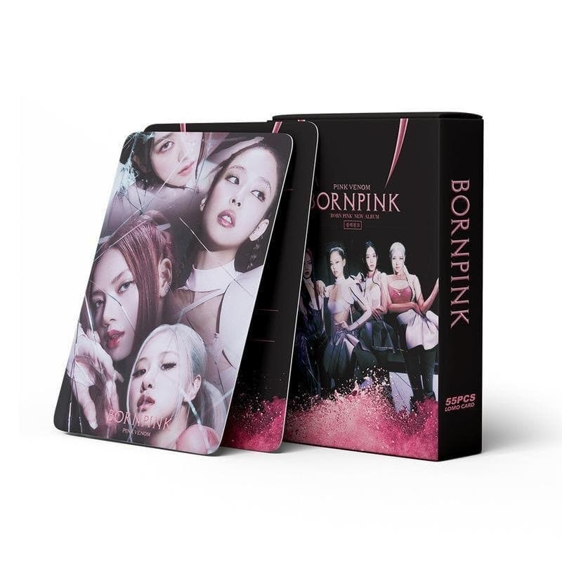 Hot-selling cross-border, large stock, 55pcs BLACKPINK BORN PINK comeback album Pin star merchandise LOMO card