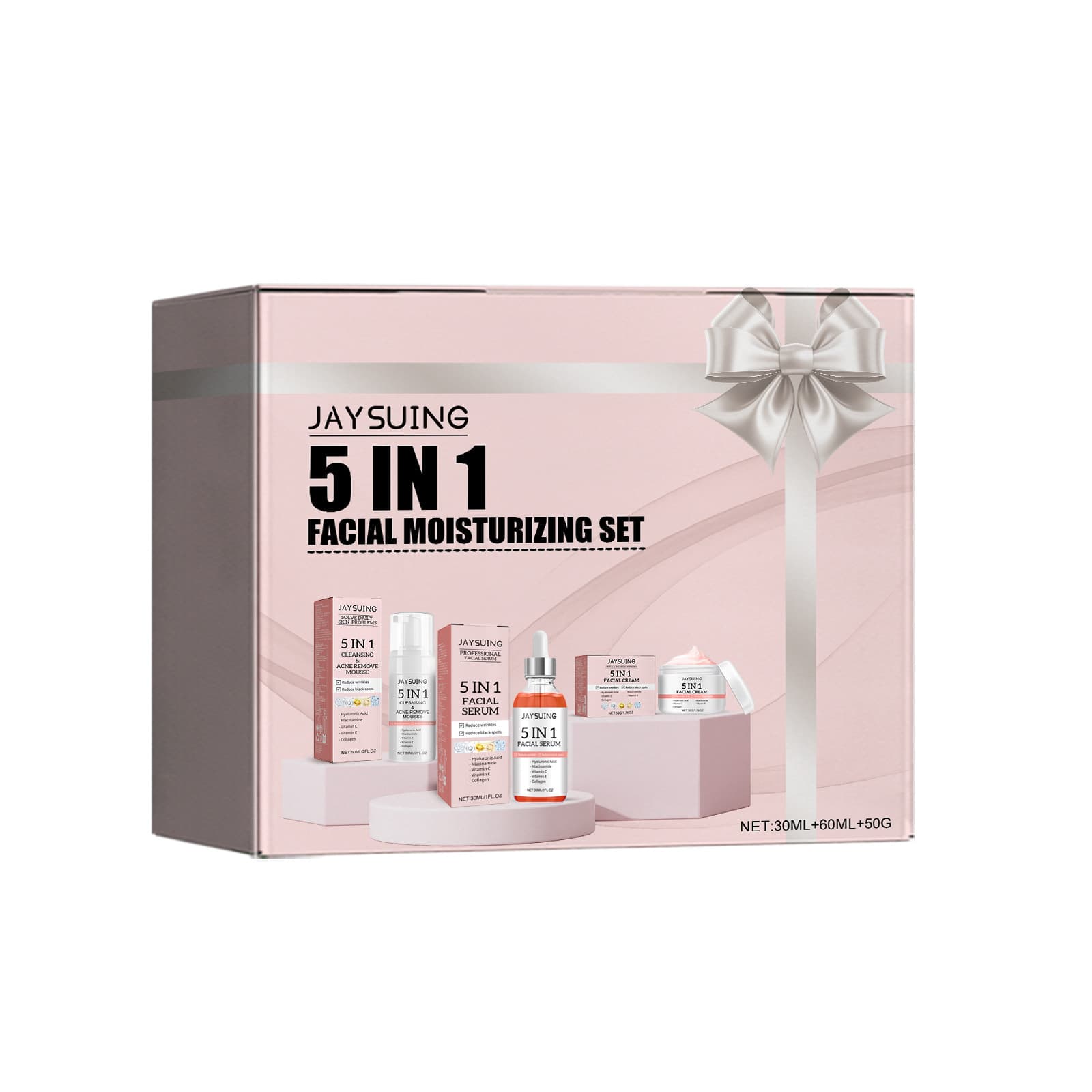 Best-selling Cross-border Jaysuing 5-in-1 Facial Moisturizing Set Hydrating and Nourishing Facial Skin Care