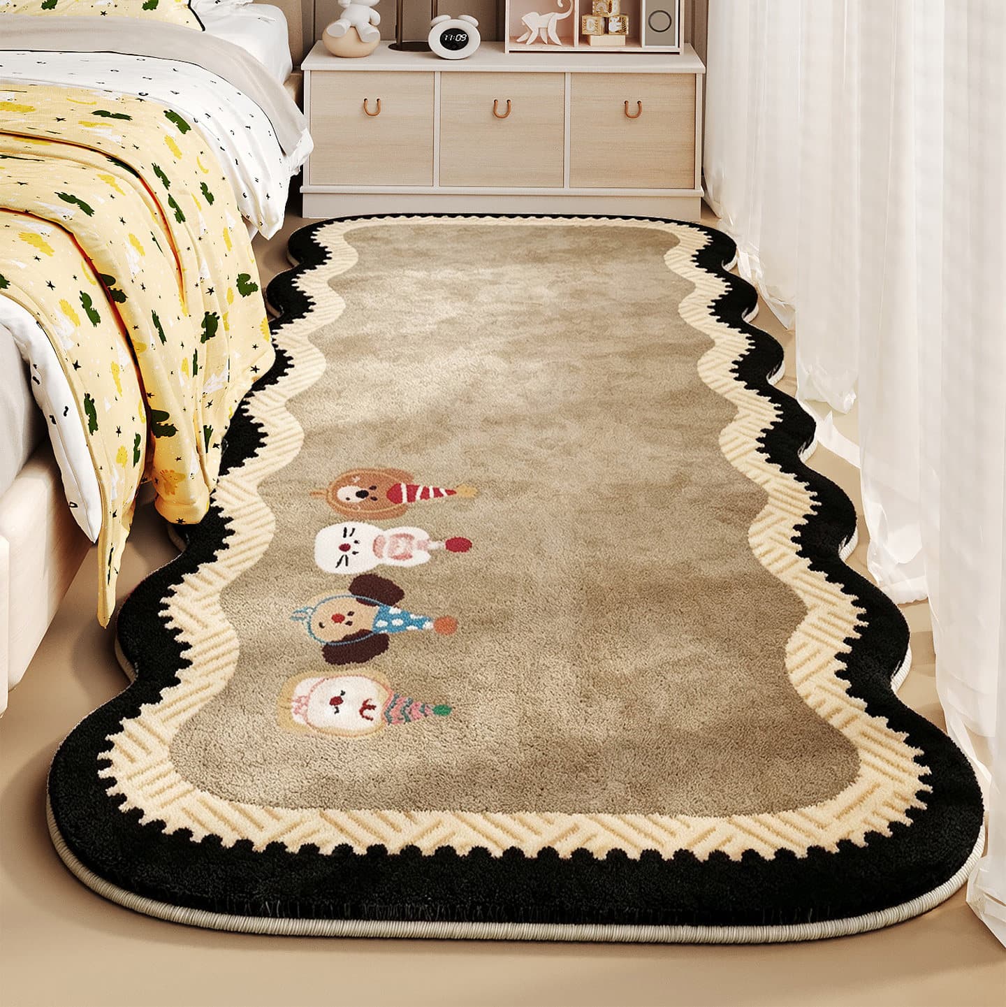 Cartoon cute bedroom room bedside blanket children's room thickened non-slip carpet living room sofa decoration strip carpet