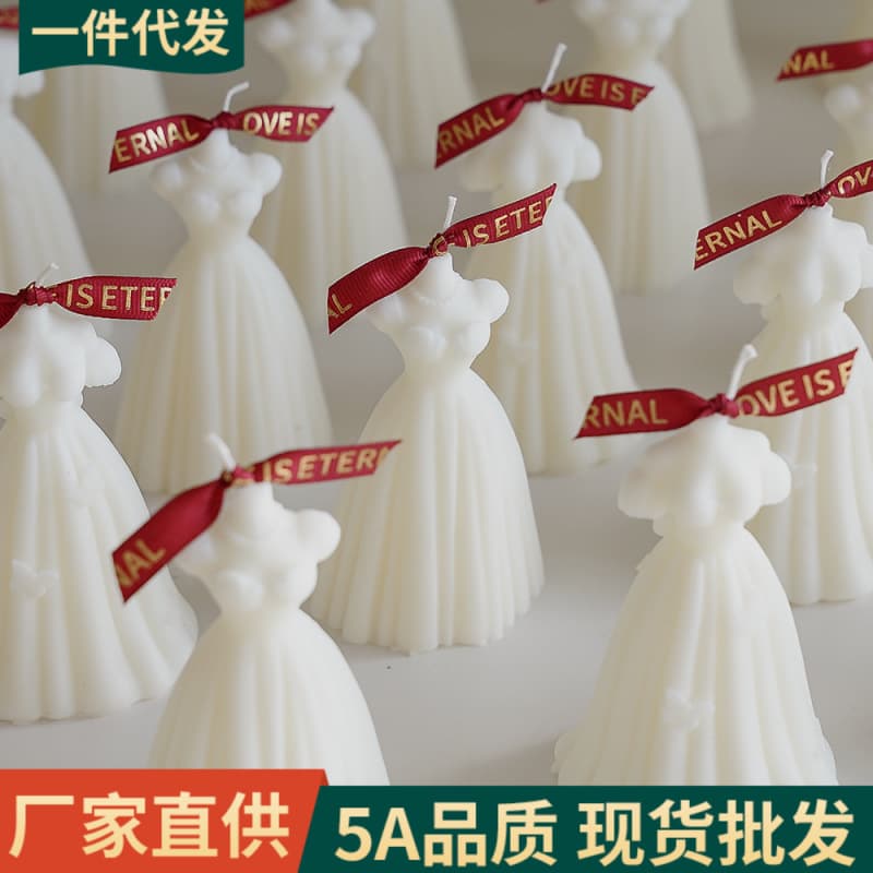 Creative Wedding Dress Aromatherapy Candle Hand Gift Small Gift Cross-border Wedding Bride Aroma Candle Atmosphere Style Wax