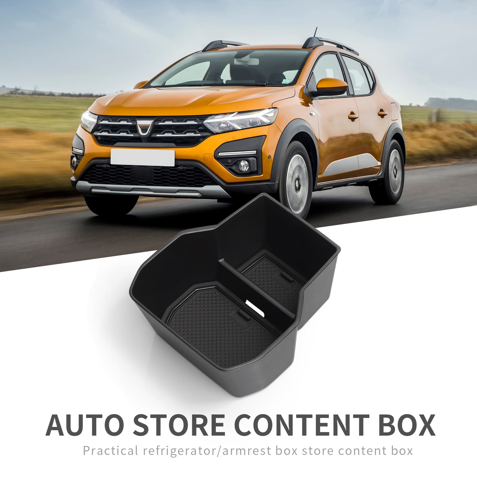 Suitable for 20-24 Dacia Sandero Armrest Box Storage Box Car Storage Box
