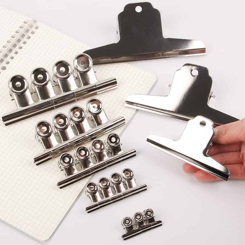 Stainless Steel Round Clamps Multi-Specification Sizes Mountain-Shaped Clips Stationery Clips Metal Invoice File Clips Wholesale