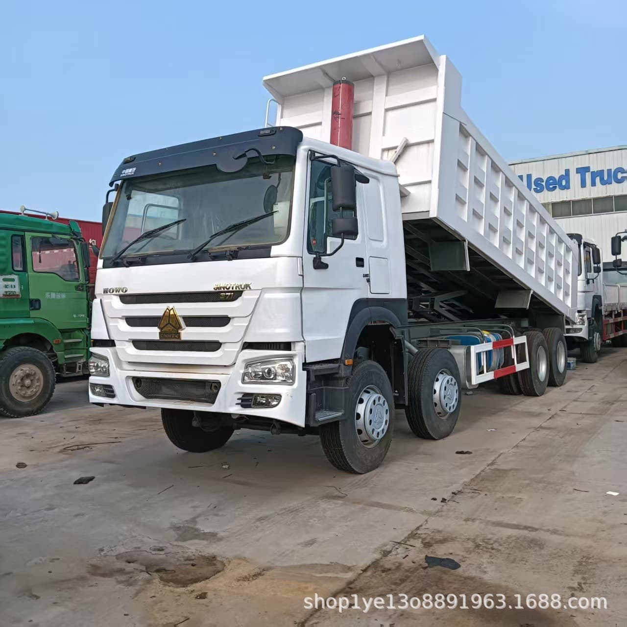 Export Trade Used Howo 371 HP 8X4 Dump Truck Right-Hand Drive China III Howo Muck Truck