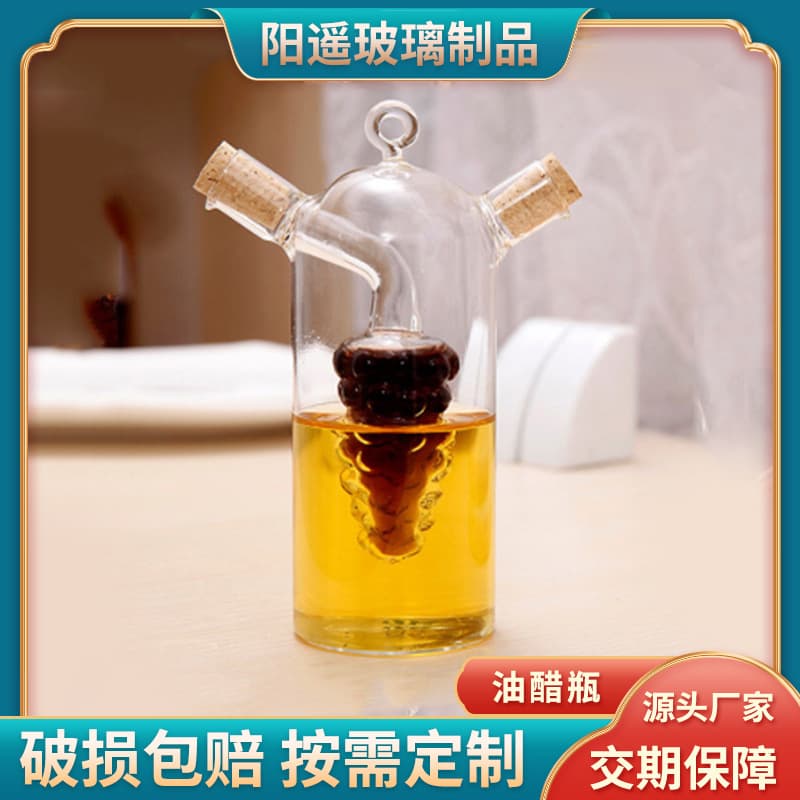 Wholesale High Borosilicate Glass Vinegar Bottle Cross-border Oil Vinegar Bottle Oil-Water Separation Kitchen Shaped Dual-Purpose Glass Oil Vinegar Jug