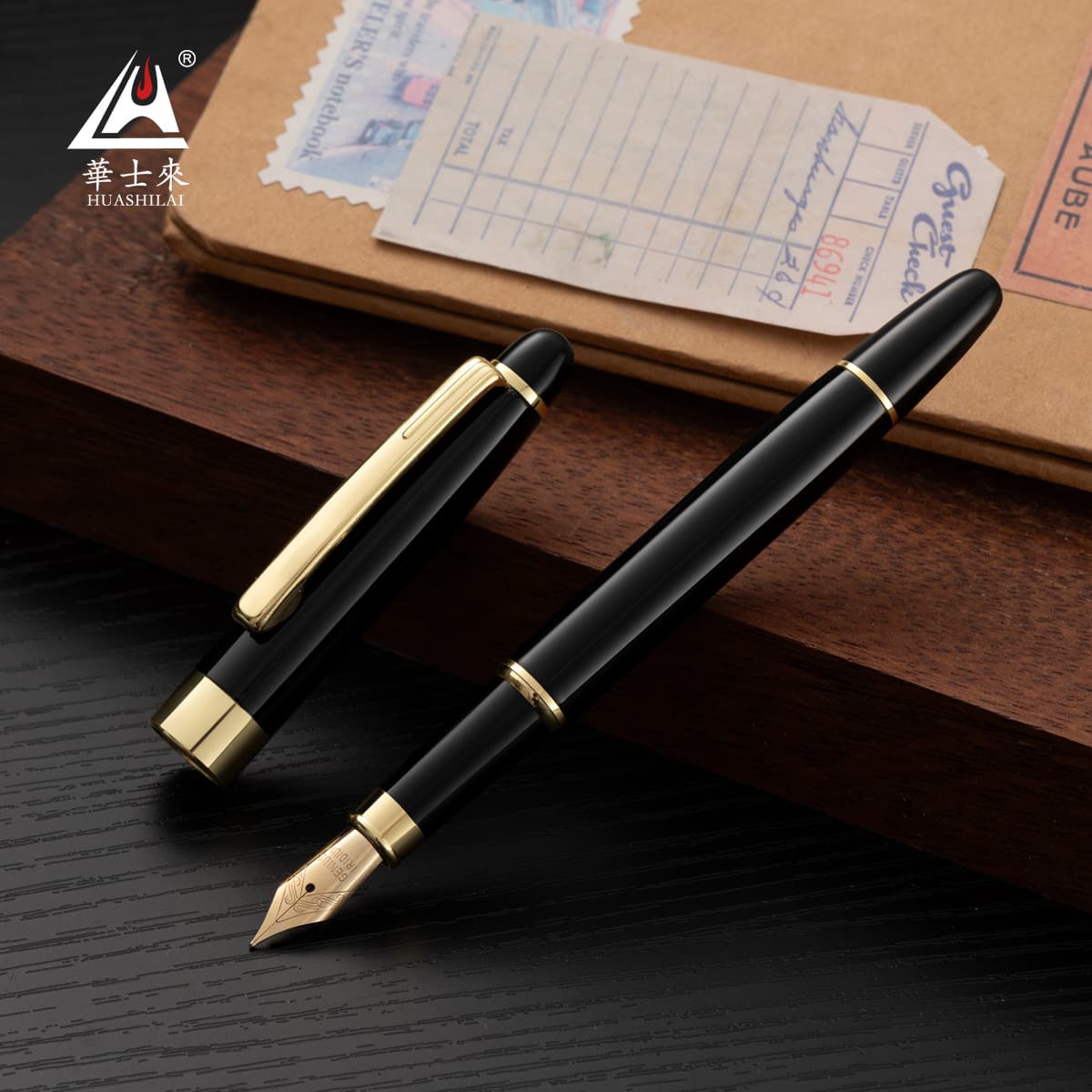 Spot wholesale metal 26 bright tip fountain pen business advertising gift adult calligraphy practice ink bag ink pen