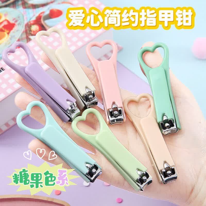 Hong Kong Sheng Candy Color Love Nail Clipper Simple Solid Color Portable Nail Clipper Girls Manicure Clipper Manicure Tool