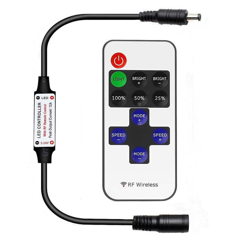RF 11-key monochrome controller mini LED dimmer remote, suitable for COB lighting table lamps/string lights/strip controller