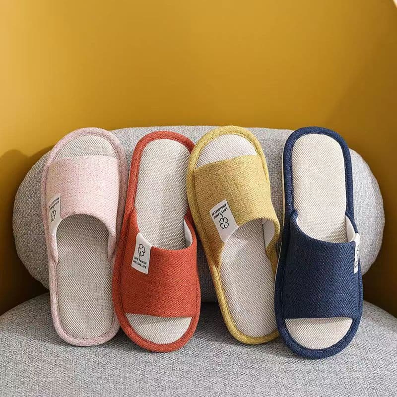 Indoor non-slip, quiet linen slippers, lightweight, sweat-absorbent, suitable for all seasons, cotton and linen couple slippers, spring, summer, autumn and winter.