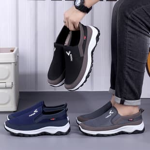 Spring and summer men's sports shoes men's running shoes mesh men's shoes middle-aged dad elderly casual comfortable walking shoes