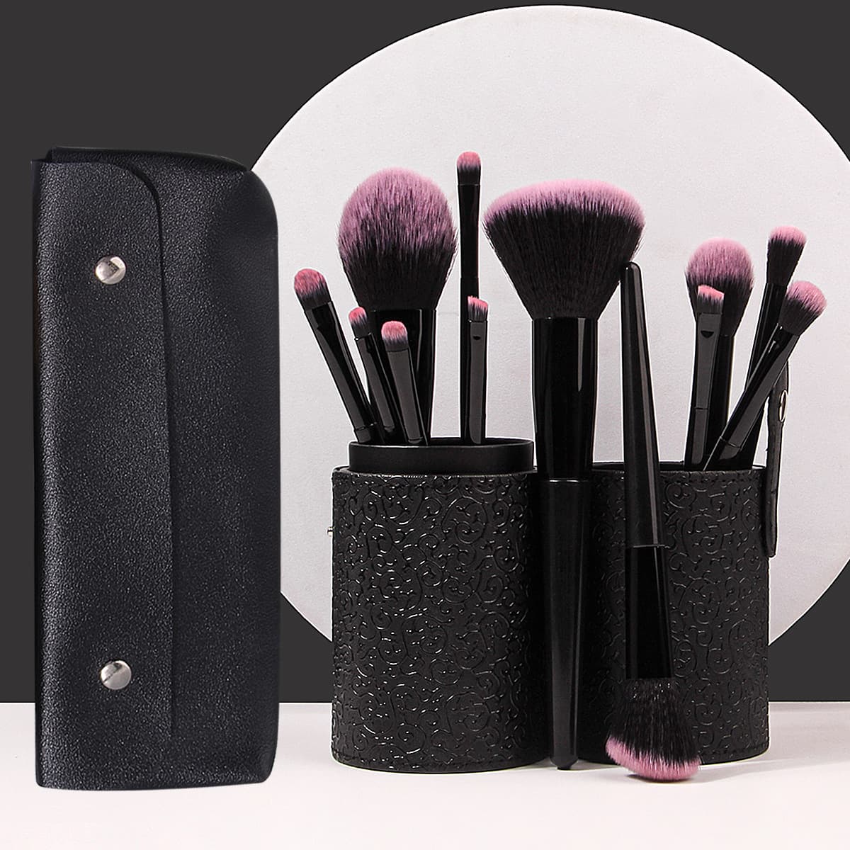 New 12-Piece Soft Wool Makeup Brush Set, Portable Makeup Brush Storage Barrel, Brush Grip, Powder Brush, Strong Net Red Brush
