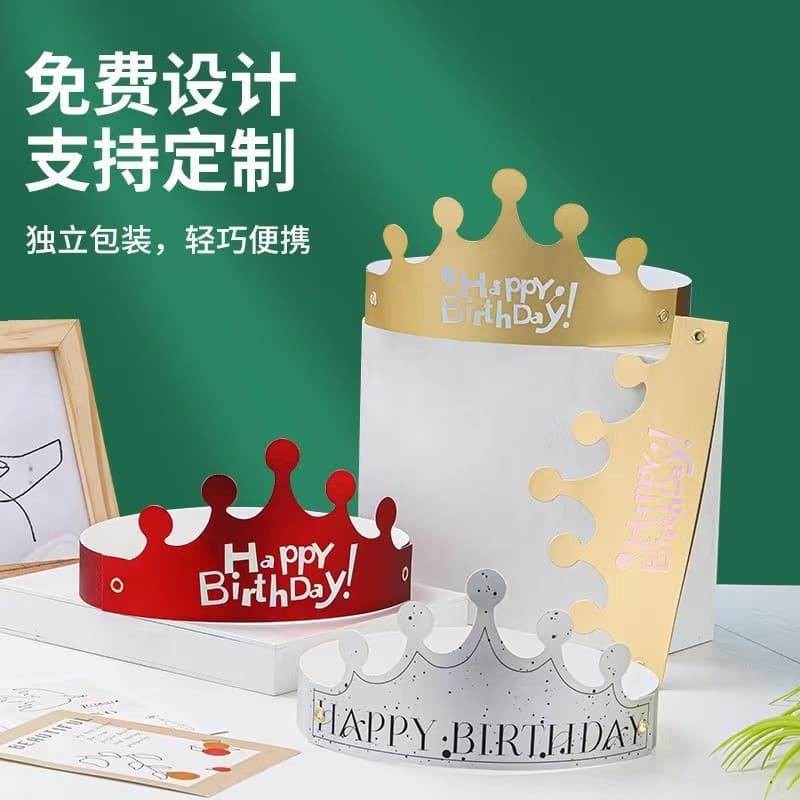 Viral Ins Foldable Birthday Crown for Children's First Birthday and Adults, Single Independent Party Hat