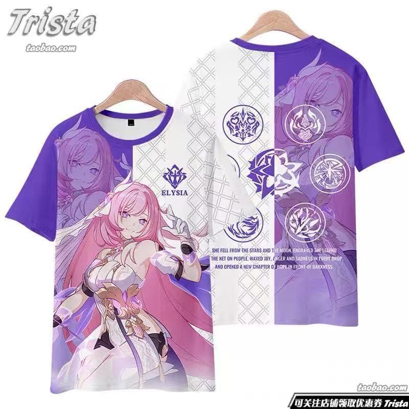 Summer New Anime Honkai Impact 3rd Star Rail T-Shirt Merchandise for Men and Women, Short-Sleeved Clothing in a Two-Dimensional Style