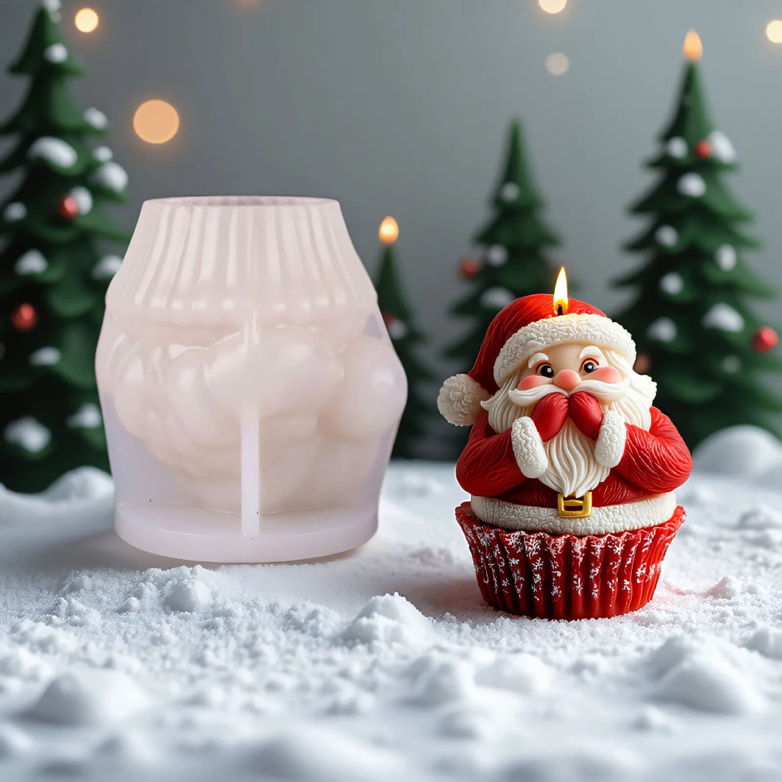 Christmas Series DIY Scented Candle Silicone Mold Santa Claus Candle Mold