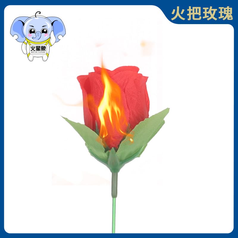 In Stock Torch Rose Torch to Rose Pickup Magic Prop Stage Close-Up Magic Valentine's Day Gift