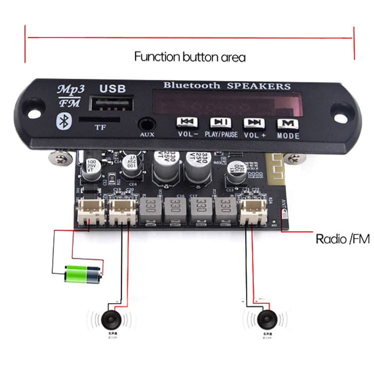 Gold-AP55 Car Bluetooth Amplifier Board MP3 Audio Decoder Board 2*50W