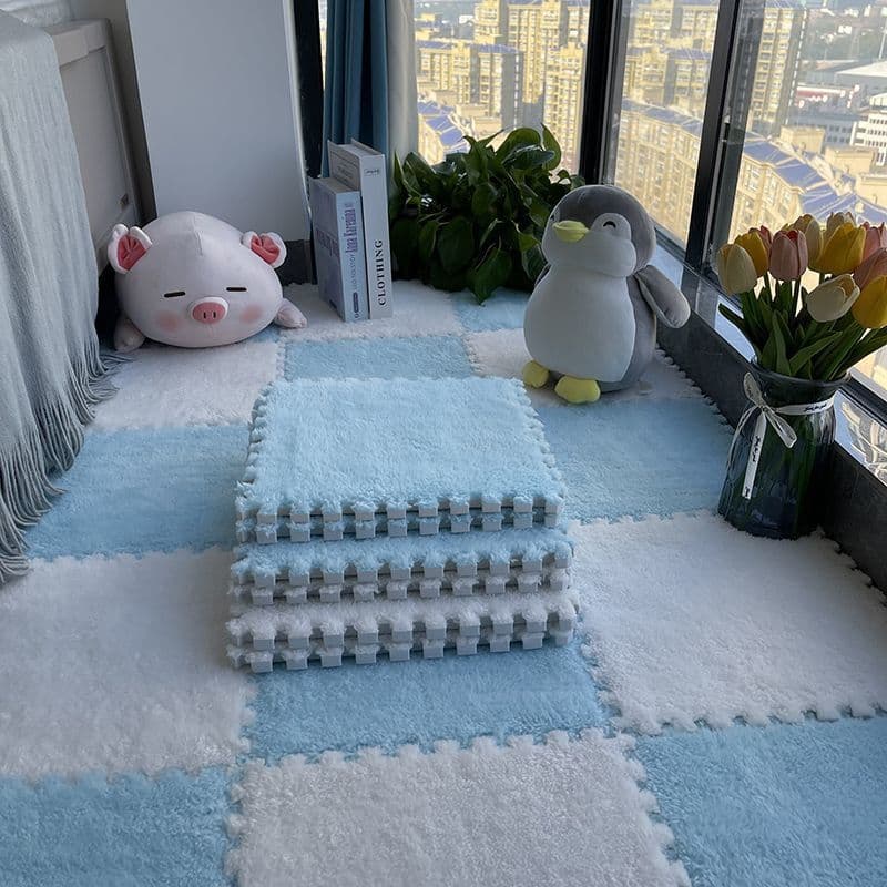 Bedroom-specific floor mat, full coverage for bedrooms, girl-style square puzzle mat, home carpet, bedside mat, whole-house continuous floor mat