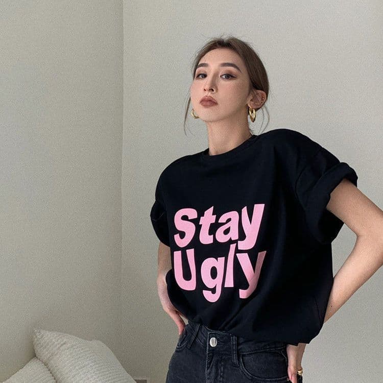 Loose Fit Pure Cotton Women's T-Shirt round Neck Short Sleeve Casual Top Slimming Effect Summer Fashionable Versatile Ladies' Tee