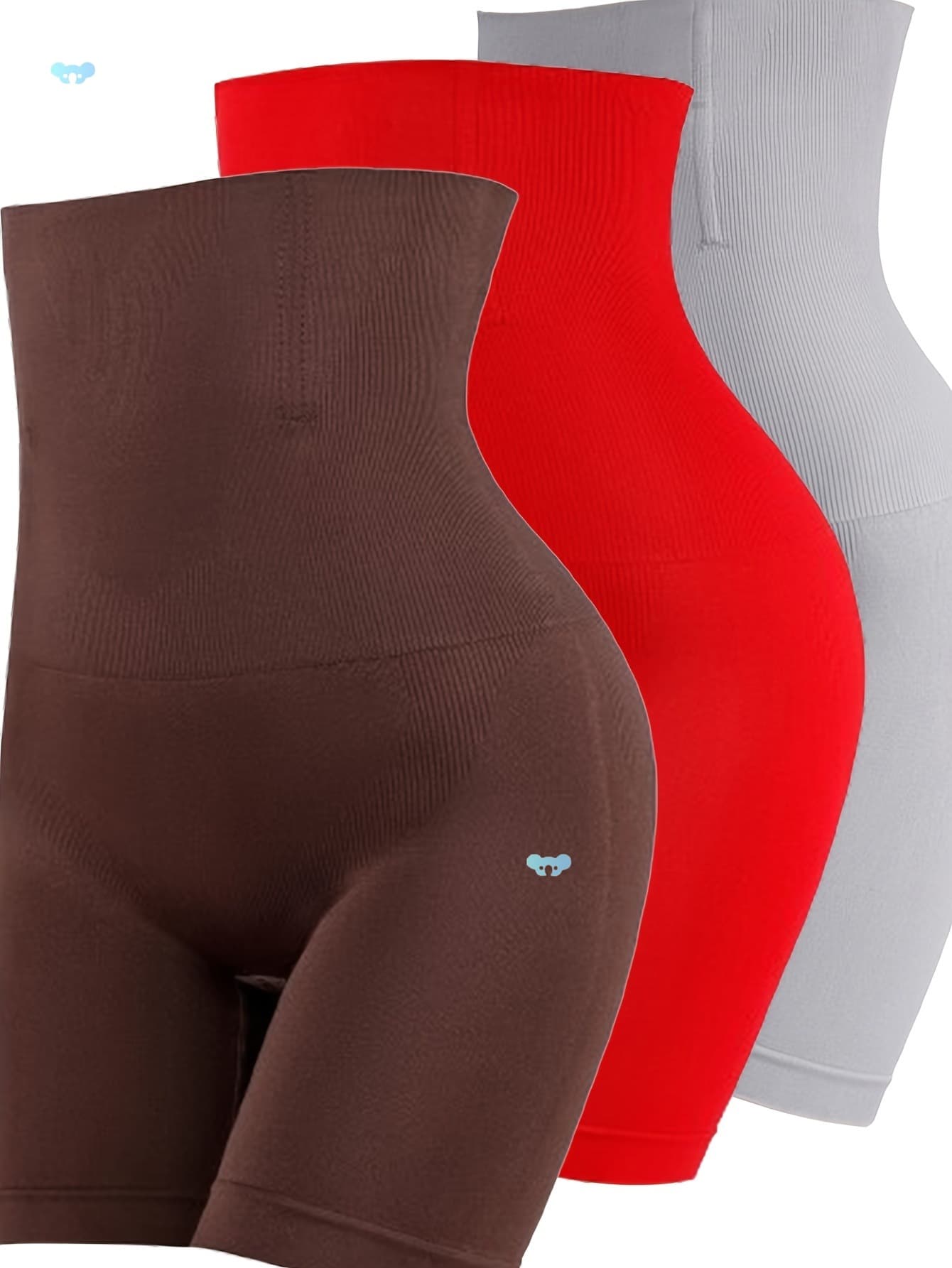 3pcs Women's Plus Size Shapewear Shorts - High Waist Tummy