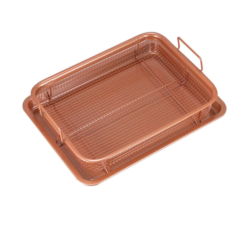 Round Square Crispy Tray Crisper Frying Basket Oil Drain Rack New Kitchen Tool
