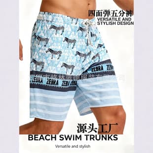 Loose Fit Beach Shorts, Surfing Shorts, Three-quarter Men's Quick-Dry Beach Shorts, Swim Trunks for Beach