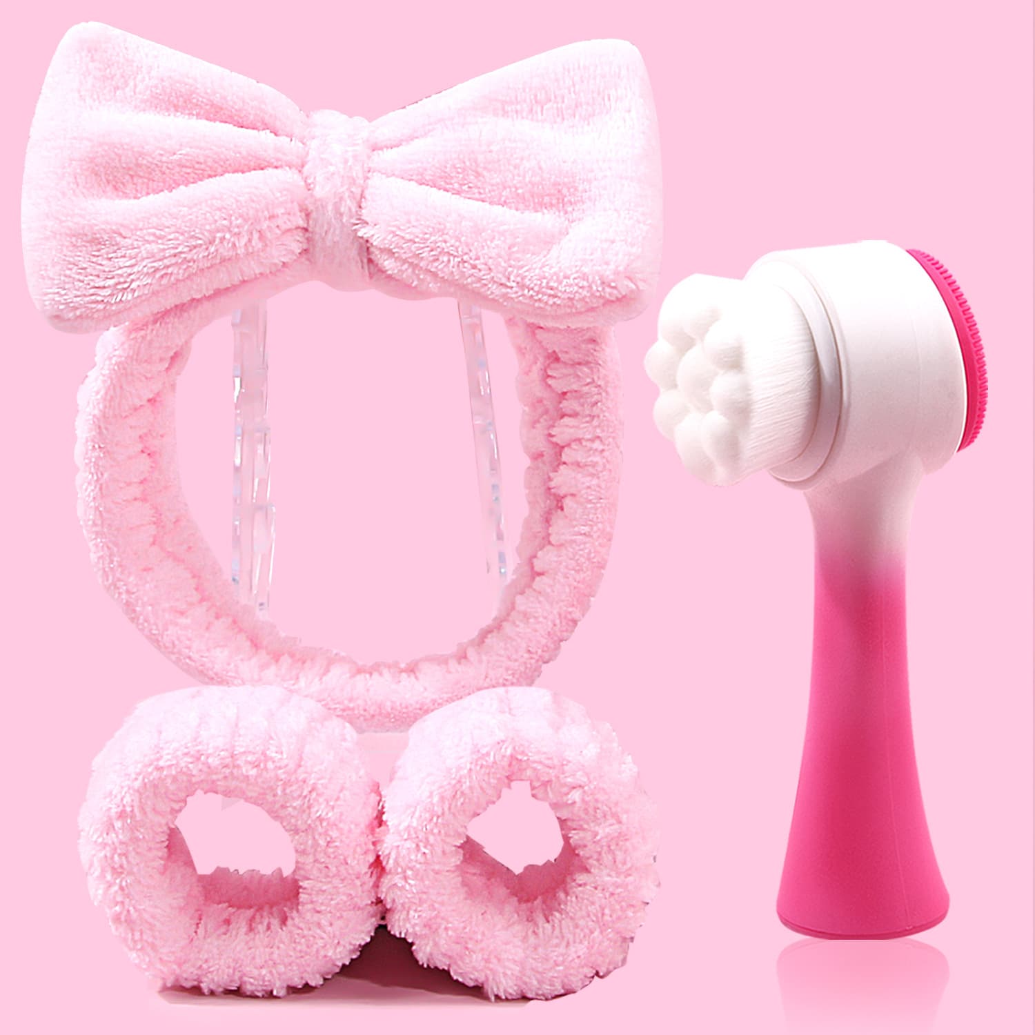 Waterproof Hair Ties Facial Brush Coral Fleece Absorbent Ladies Skincare Tools Hair Bands for Washing Face And Makeup Removal