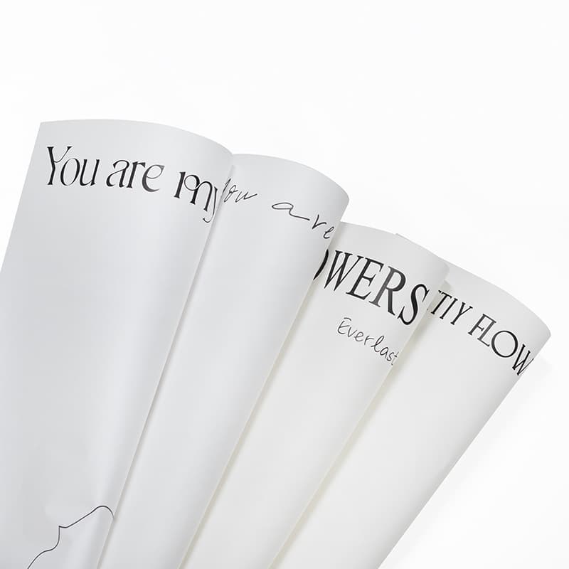 Trendy Simple Wrapping Paper, Flower Wrapping Paper, Bouquet White English Kraft Paper, Florist Flower Arrangement Supplies Wholesale