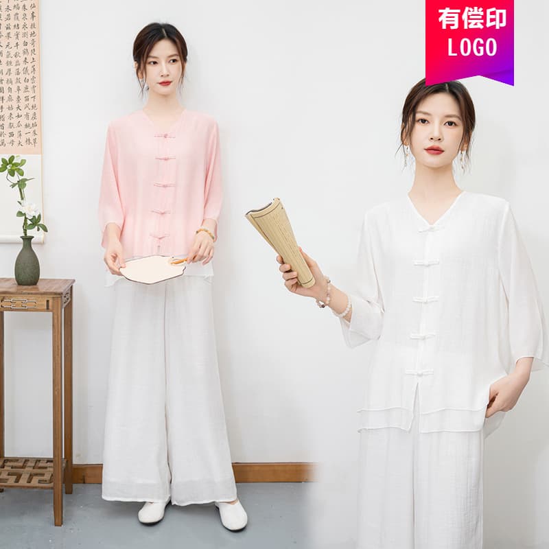New #2025 Ethnic Zen Meditation & Practice Suit Two-Piece Set, Chinese Yoga Healing Wear, Meditation Clothing