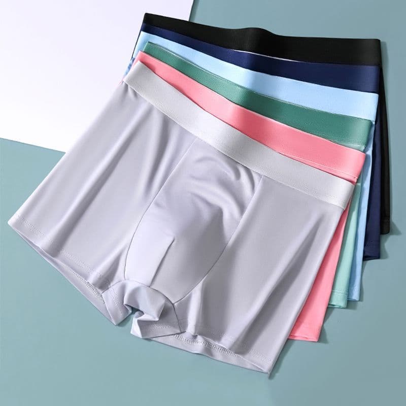 Men's Plus Size Seamless Boxer Briefs, Comfortable Breathable Shorts, Wholesale