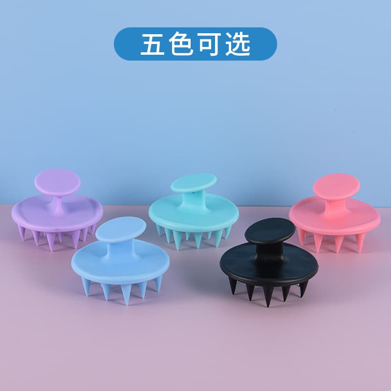 Cross-border Supply Silicone Shampoo Brush Scalp Massage Cleaning Brush Home Comb Cleaning Comb Hair Tool Comfort Massage