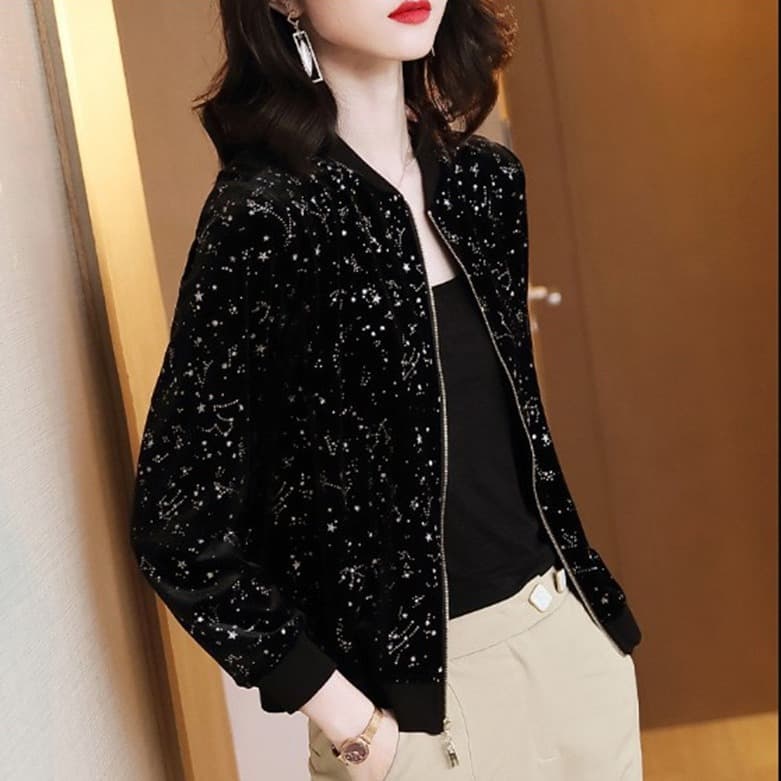 Bronzing Printed Chiffon Shirt Sunscreen Clothes Women's Baseball Suit Korean Style Summer New Large Size Women's Jacket Top Short Coat